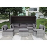 Диван-трансформер из искусственного ротанга Afina AFM-320G Grey