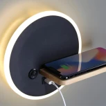 Настенный светильник с полкой Lumion 5635/9WL черный LED 9W 3000K 395Лм 220V Winnie (выключатель, круглые)