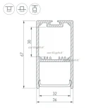 Профиль с экраном SL-LINE-3667-2500 BLACK+OPAL (Алюминий) 027987 Arlight SL-LINE