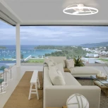 Потолочная люстра с вентилятором Mantra Nepal 7530 (LED, 220V, голосовое управление, пульт управления, управление смартфоном, умный дом - Алекса, Google Home, круглые)