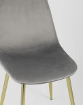 Стул Stool Group Валенсия велюр серый золотые ножки УТ000003335