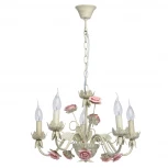 Подвесная люстра DeMarkt Букет 421015005 (220V, на цепи, подсвечник, свеча, цветы, листья, розы)