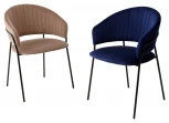 Стул ГЕММА, цвет H-60 Темно-синий, велюр / черный каркас
