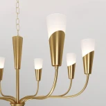 Подвесная люстра Wi-Fi Eurosvet Rhyton 60167/8 латунь (220V, управление смартфоном, голосовое управление, умный дом - Minimir Home, Алиса, Маруся, Салют, на цепи)