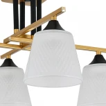 Потолочная люстра на штанге Escada Deutzia 2128/4P 4x40Вт E27, металл/стекло, шампань, белый матовый плафон (220V)