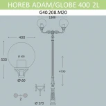 Наземный фонарь Fumagalli Globe 400 G40.208.M20.AYE27 (220V, шарики, IP65)
