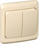 Выключатель встраиваемый двухклавишный с подсветкой (кремовый) Systeme Electric Этюд BC10-006K