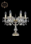 Интерьерная настольная лампа Art Classic 12.11 12.11.6.141-37.Gd.Sp (220V, хрусталь, подвески, подсвечник, свеча)