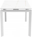 Стол DikLine KT120 мрамор белый Лотус,опоры белые