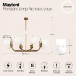 Потолочная люстра на штанге Maytoni Rendez-vous MOD109PL-08BS (220V, шарики)