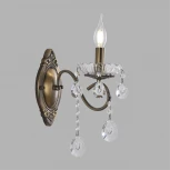 Бра с хрустальными подвесками в форме подсвечника Lumion Luina 8346/1W бронза/прозрачный, металл/хрусталь E14 1*40W 220V