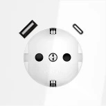 Розетка с заземлением, шторками и USB Type A+С (белый глянцевый) Voltum S70 VLS040501