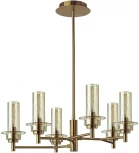Потолочная люстра на штанге Lumion Madonna 6554/6C бронза/коньячный/металл/стекло E14 6*40W 220V