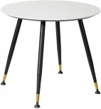 Стол R-Home Месси d860 мрамор Бьянко со скосом