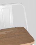 Стул барный Stool Group TOLIX WOOD со спинкой белый глянцевый УТ000000675