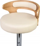 Стул барный DOBRIN FRED (натуральное дерево, кремовый) 1018-LMZ FRED, цвет сиденья кремовый, каркаса натуральное основания хром