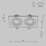 Встраиваемый светильник Atom GU10 2x50Вт Maytoni Technical DL024-2-02B (220V)