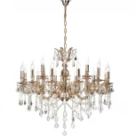 Подвесная большая люстра Lucia Tucci Barletta 122.12.6 coffe gold (220V, на цепи, подсвечник, свеча)