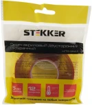 Скотч акриловый двусторонний 0,8x12 мм длина 5м Stekker 39145
