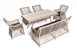 Обеденная группа плетеная на 6 персон, цвет бежевый 4SIS Катания KATS2C4T-6-SET beige