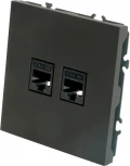 Розетка Ethernet RJ-45 (черный) Stekker Эмили 49848