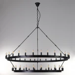 Подвесная большая люстра ярусная Citilux Смитсон CL470254 (220V, на цепи, свеча, круглые, под старину, кольцо)