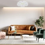 Потолочная люстра светодиодная Escada Candy 10300/5LED BL 50Вт, с ПДУ, металл/акрил, белый/прозрачный