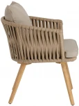 Стул уличный La Forma (ex Julia Grup) Hemilce (Бежевый,Серый/ Алюминий,Веревка,Пена,Полиэтилен,Акация)
