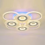 Потолочная люстра светодиодная Escada Klio 10276/8LED 135Вт, металл/акрил, белый (220V, пульт управления)