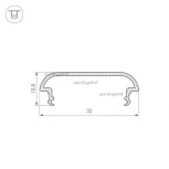 Профиль-верх TOP-WIDE-H11-C-2000 (Алюминий) 016982 Arlight