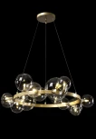 Подвесная люстра Crystal Lux AGATA SP15 V2 GOLD/TRANSPARENTE (220V, на тросе, шарики)