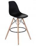 Стул барный DSW BAR (ножки светлый бук, цвет сиденья чёрный (B-03))