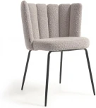Стул Aniela из серой ткани букле и черными металлическими ножками La Forma (ex Julia Grup) арт.108114