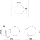 Бра Freya Galaxy FR5013WL-01CH (220V, шар, космос)