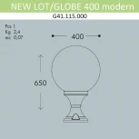 Наземный фонарь Fumagalli Globe 400 Modern G41.115.000.AYE27 (220V, шар, IP65)