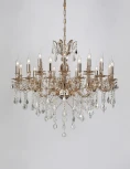 Подвесная большая люстра Lucia Tucci Barletta 122.12.6 coffe gold (220V, на цепи, подсвечник, свеча)