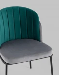 Стул Дабл велюр серый с изумрудной вставкой Stool Group УТ000035484