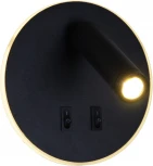 Спот с выключателем светодиодный для чтения Reluce 86203-9.2-001KT LED12W BK (220V, круглые)