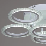 Потолочная люстра светодиодная на штанге с пультом Reluce 09812-3.3-06A WH (ночной режим, 220V, кольцо)