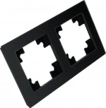 Рамка на 2 поста (черный) Stekker Катрин 49601