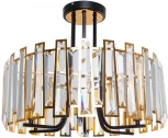 Потолочная люстра на штанге Arte Lamp Amber A1028PL-6BK (220V, хрусталь, круглые)