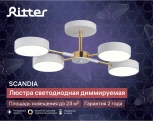 Потолочная люстра светодиодная на штанге с ДУ Ritter Scandia 51628 0
