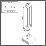 Наземный уличный светильник Odeon Light Twinset 7118/12GLA коричневый/металл IP65 LED 12W 800Лм 3000K 220V 115°