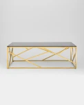 Журнальный стол Stool Group 120*60 АРТ ДЕКО стекло smoke сталь золото УТ000001967