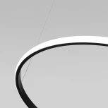 Умный подвесной светильник Eurosvet Collars 90264/1 черный (регулировка яркости, LED, 220V, пульт управления, на тросе, кольцо)