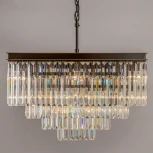 Подвесная люстра ярусная каскадная Citilux Мартин CL332241 (220V, хрусталь, на цепи)