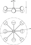 Потолочная люстра на штанге Freya Sonder FR5204PL-08BS (220V, шарики)