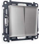 Комплект механизма Ambrella Volt 2-клавишного выключателя ALFA MA503010 Сталь матовый QUANT