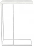 Придиванный столик Loft 50x30см, белый мрамор с белыми ножками Bradex Home RF 0359