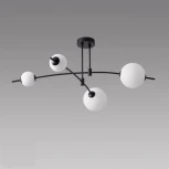 Потолочная люстра ярусная на штанге iLedex Epical 6827-4 BK+WH (220V, шарики)